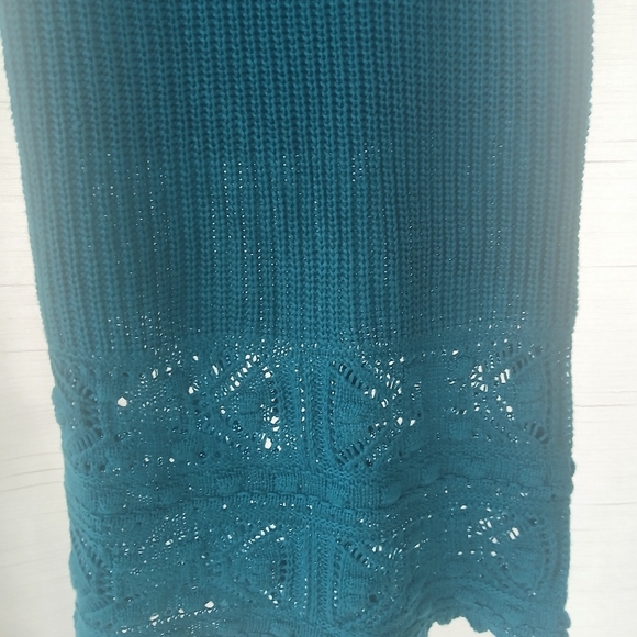 Willow & Wind Crochet Slip Dress Size S Fitted Teal. FL - Picture 3 of 8